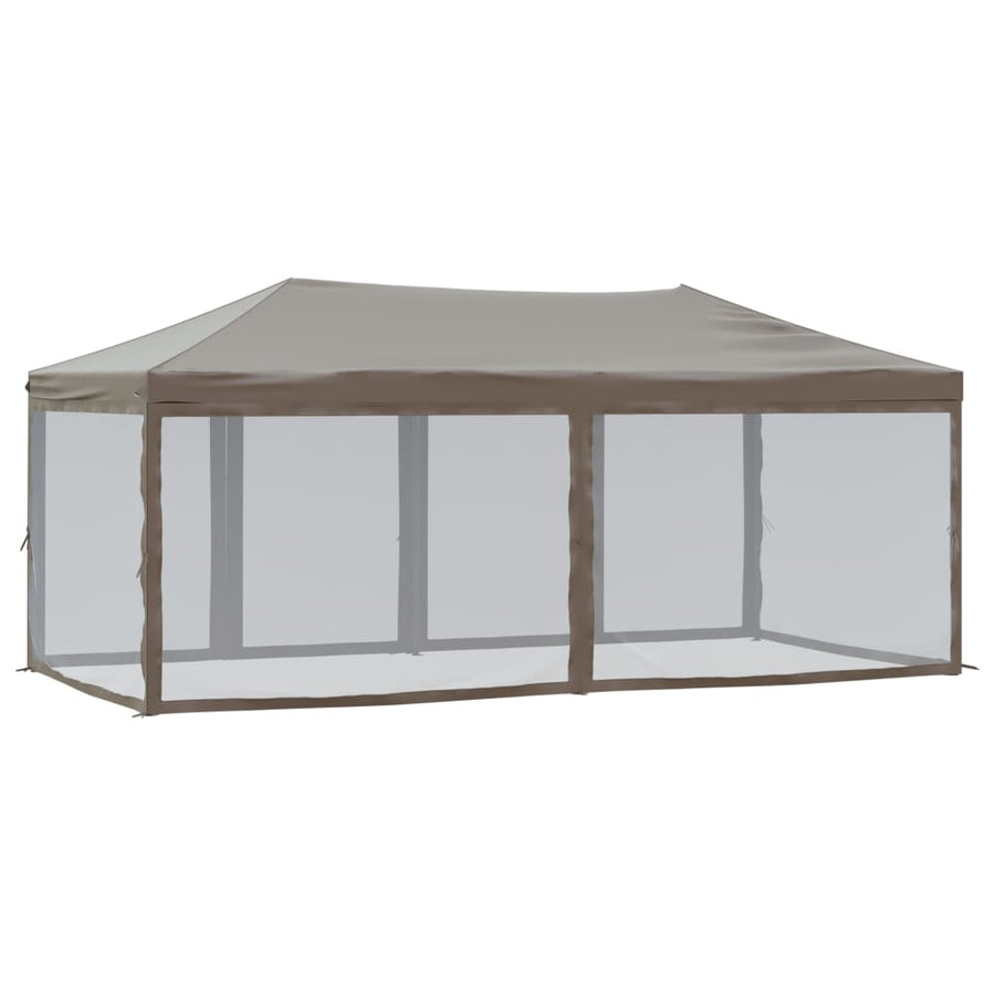 Partytent Inklapbaar Met Zijwanden 3 x 6 m Taupe