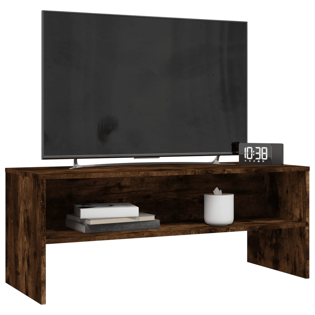 Tv-meubel 100x40x40 cm bewerkt hout gerookt eikenkleurig Gerookt eiken