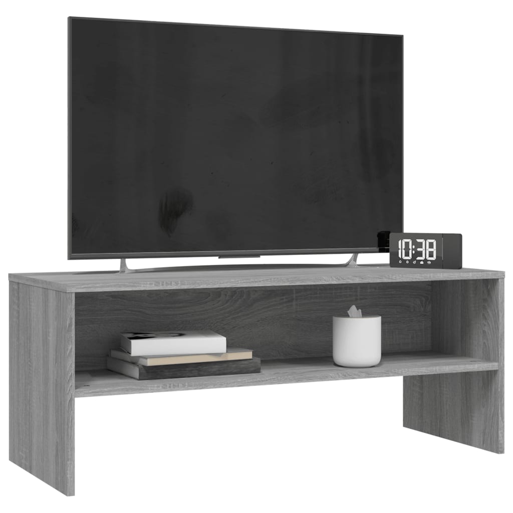 Tv-meubel 100x40x40 cm bewerkt hout grijs sonoma eikenkleurig Grijs sonoma