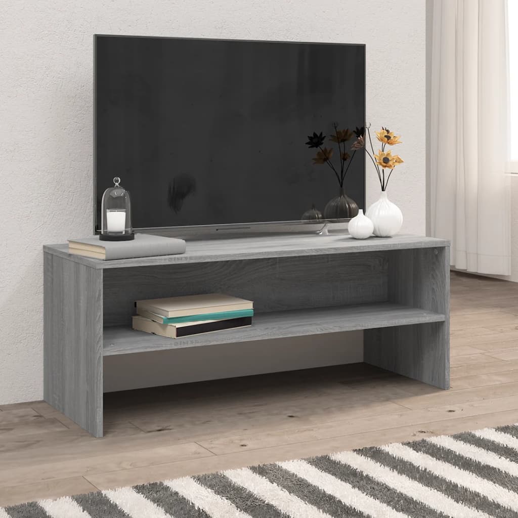Tv-meubel 100x40x40 cm bewerkt hout grijs sonoma eikenkleurig Grijs sonoma