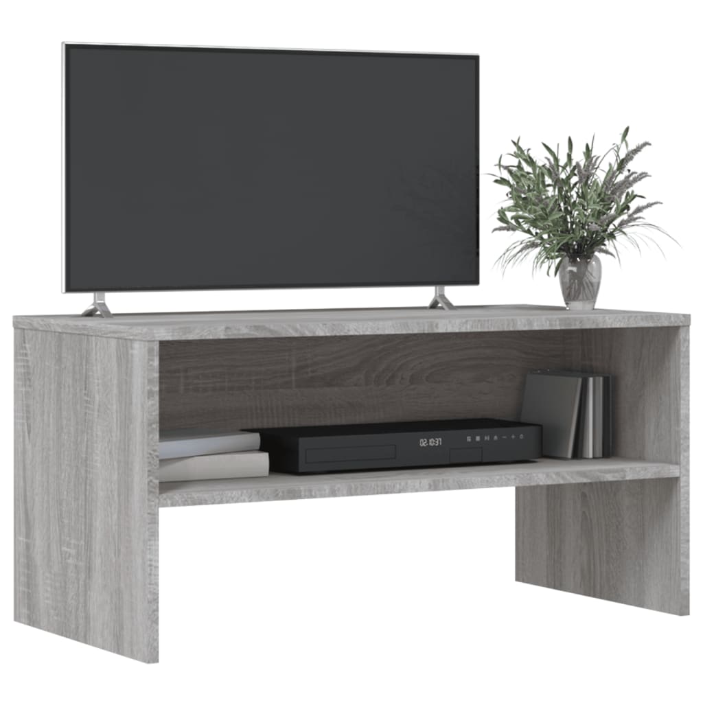 Tv-Meubel 80X40X40 Cm Bewerkt Hout Eikenkleurig Grijs sonoma