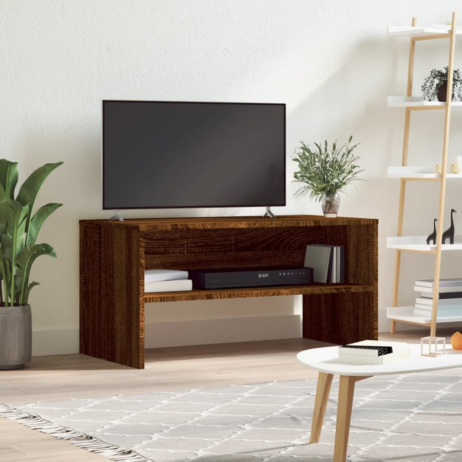 Tv-meubel 80x40x40 cm bewerkt hout bruineikenkleurig bruin eikenkleur