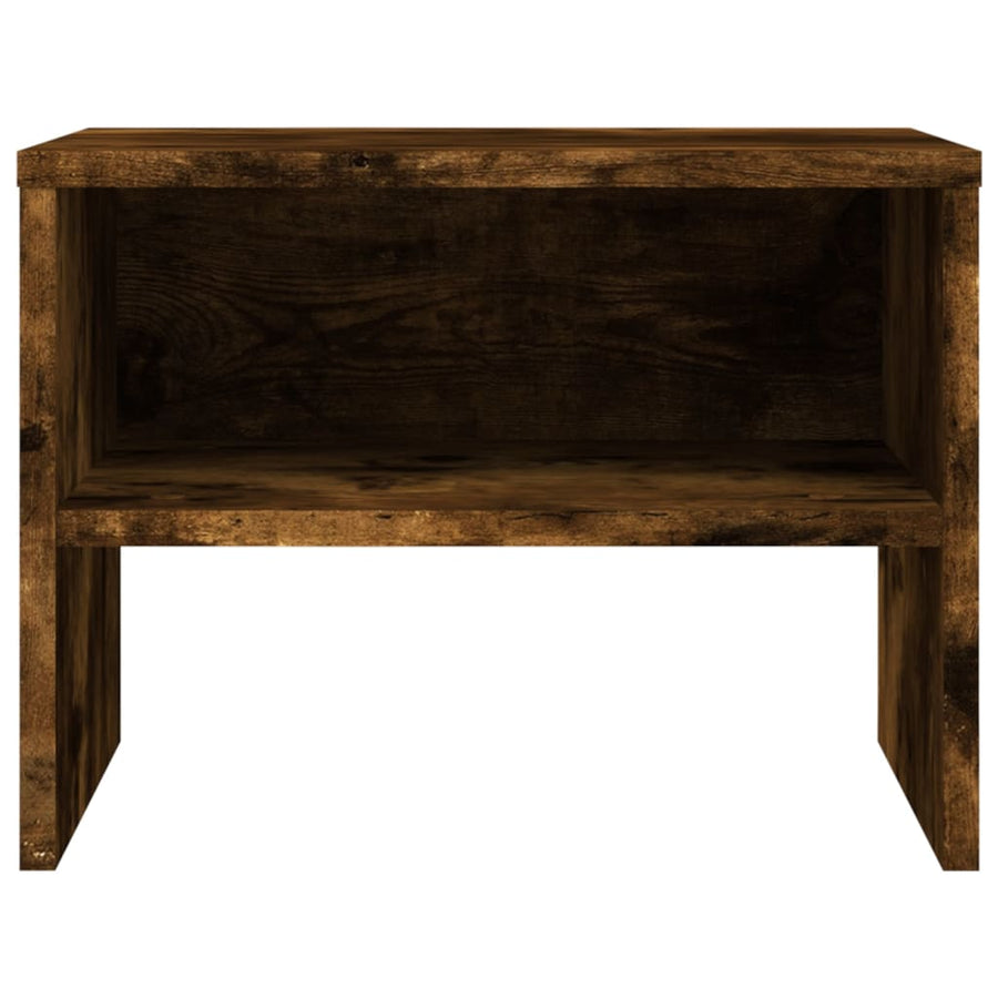 Nachtkastje 40x30x30 cm bewerkt hout gerookt eikenkleurig