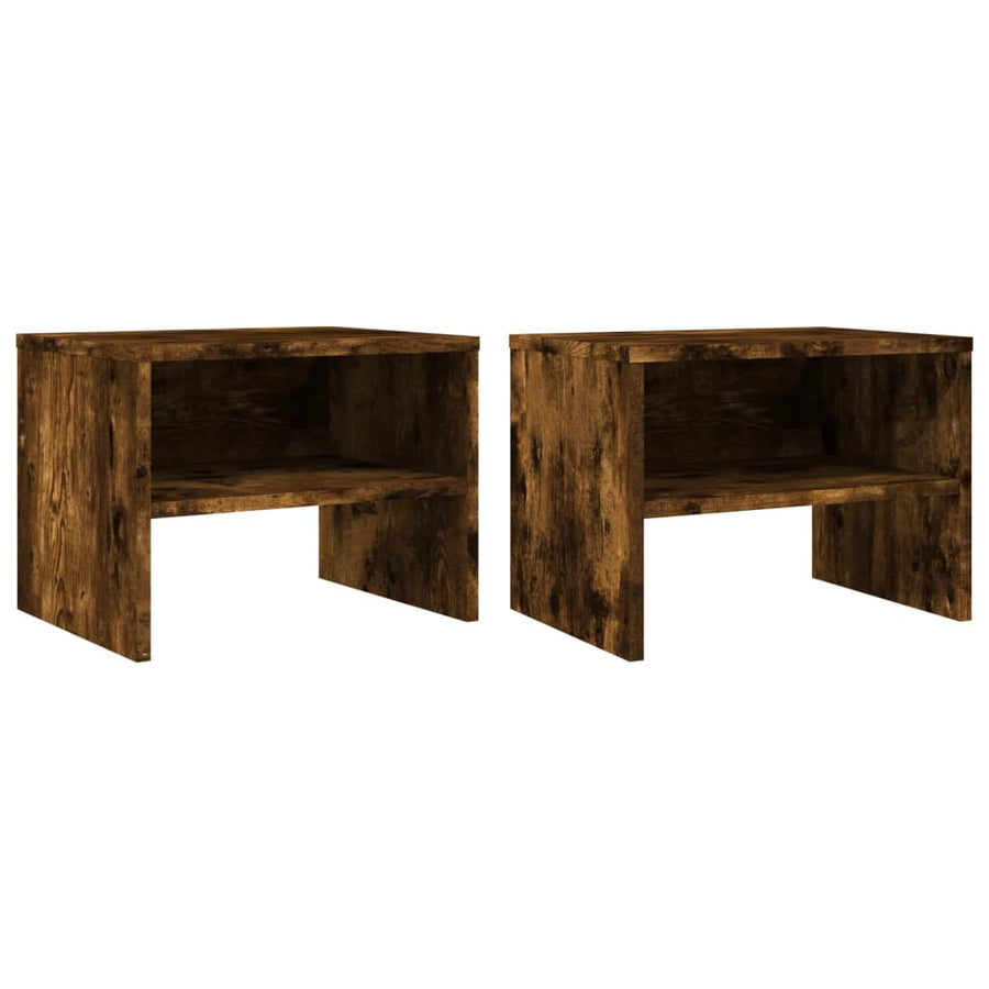 Nachtkastjes 40X30X30 Cm Bewerkt Hout Kleurig 2 Gerookt eiken