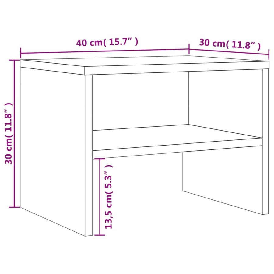 Nachtkastjes 40X30X30 Cm Bewerkt Hout Kleurig 2 Gerookt eiken