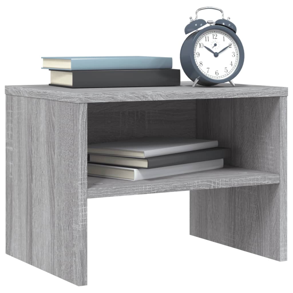 Nachtkastje 40X30X30 Cm Bewerkt Hout Eikenkleurig 1 Grijs sonoma