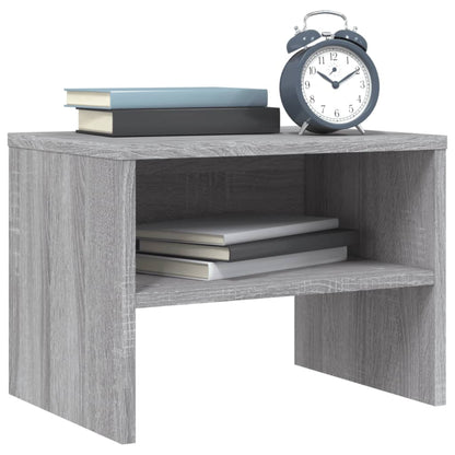 Nachtkastje 40X30X30 Cm Bewerkt Hout Eikenkleurig 1 Grijs sonoma