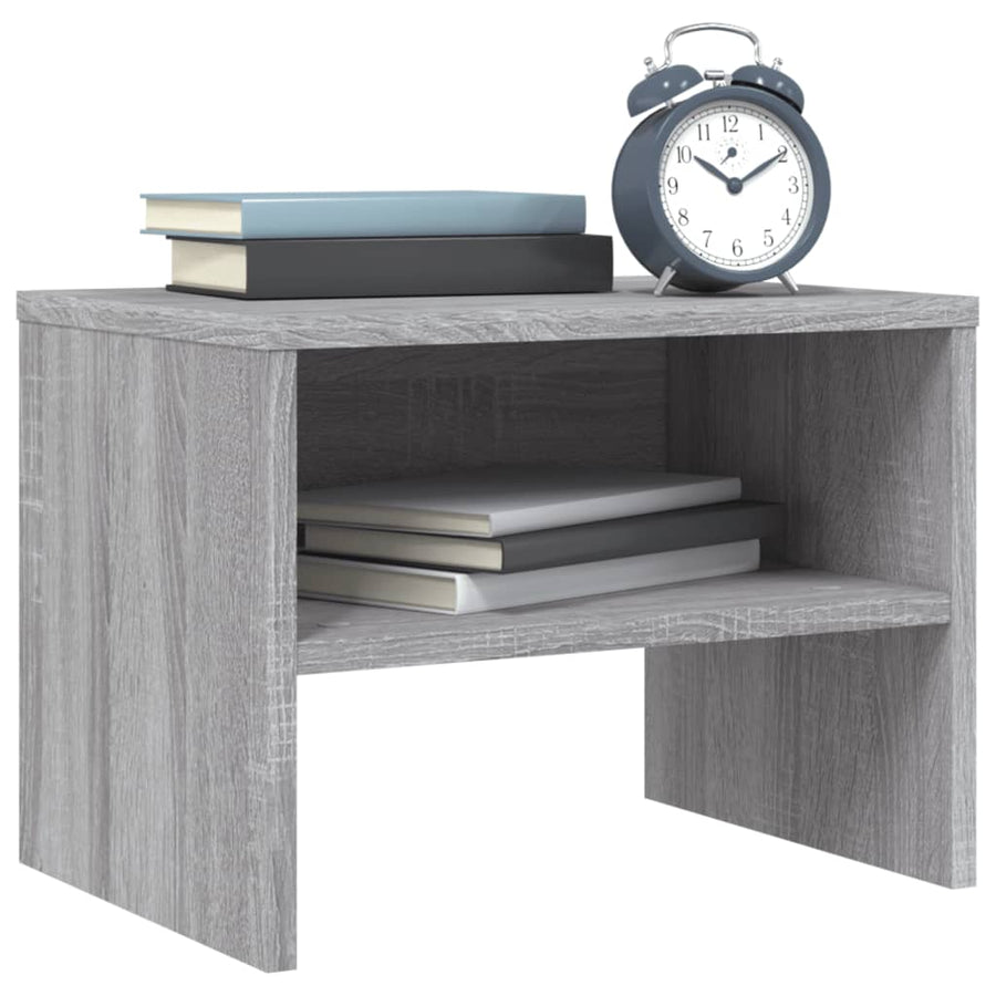 Nachtkastje 40X30X30 Cm Bewerkt Hout Eikenkleurig 1 Grijs sonoma
