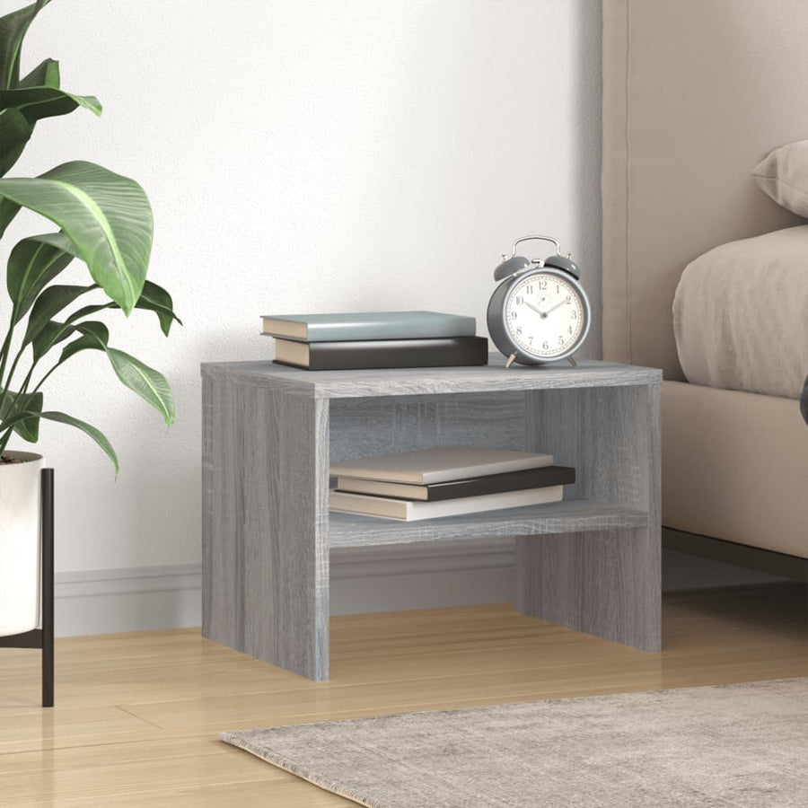 Nachtkastje 40X30X30 Cm Bewerkt Hout Eikenkleurig 1 Grijs sonoma
