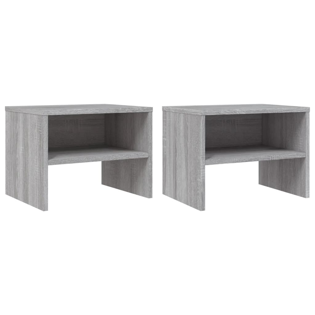 Nachtkastjes 40X30X30 Cm Bewerkt Hout Eiken 2 Grijs sonoma