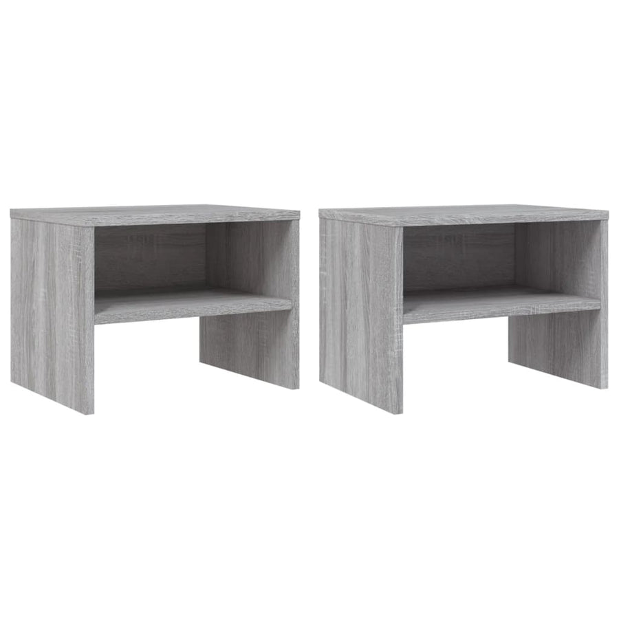 Nachtkastjes 40X30X30 Cm Bewerkt Hout Eiken 2 Grijs sonoma