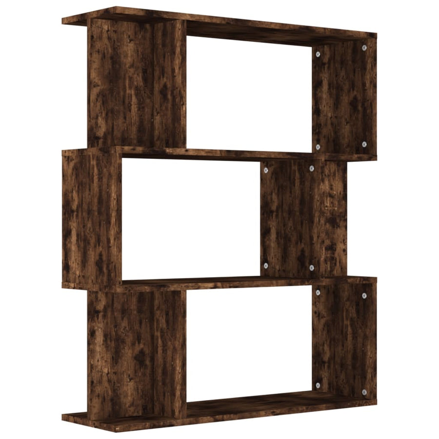 Boekenkast / Kamerscherm 80X24X96 Cm Bewerkt Hout Gerookt eiken