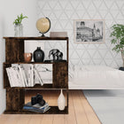 Bookcase / room divider 80x24x96 cm carved wood smoked oak
