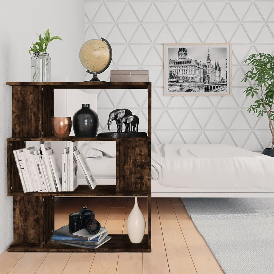 Boekenkast / Kamerscherm 80X24X96 Cm Bewerkt Hout Gerookt eiken