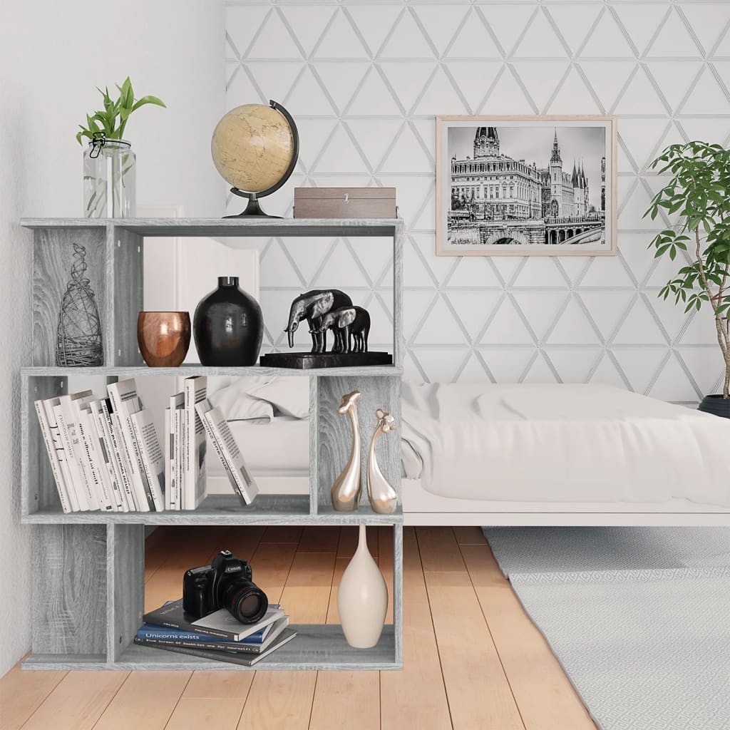 Boekenkast / Kamerscherm 80X24X96 Cm Bewerkt Hout Grijs sonoma