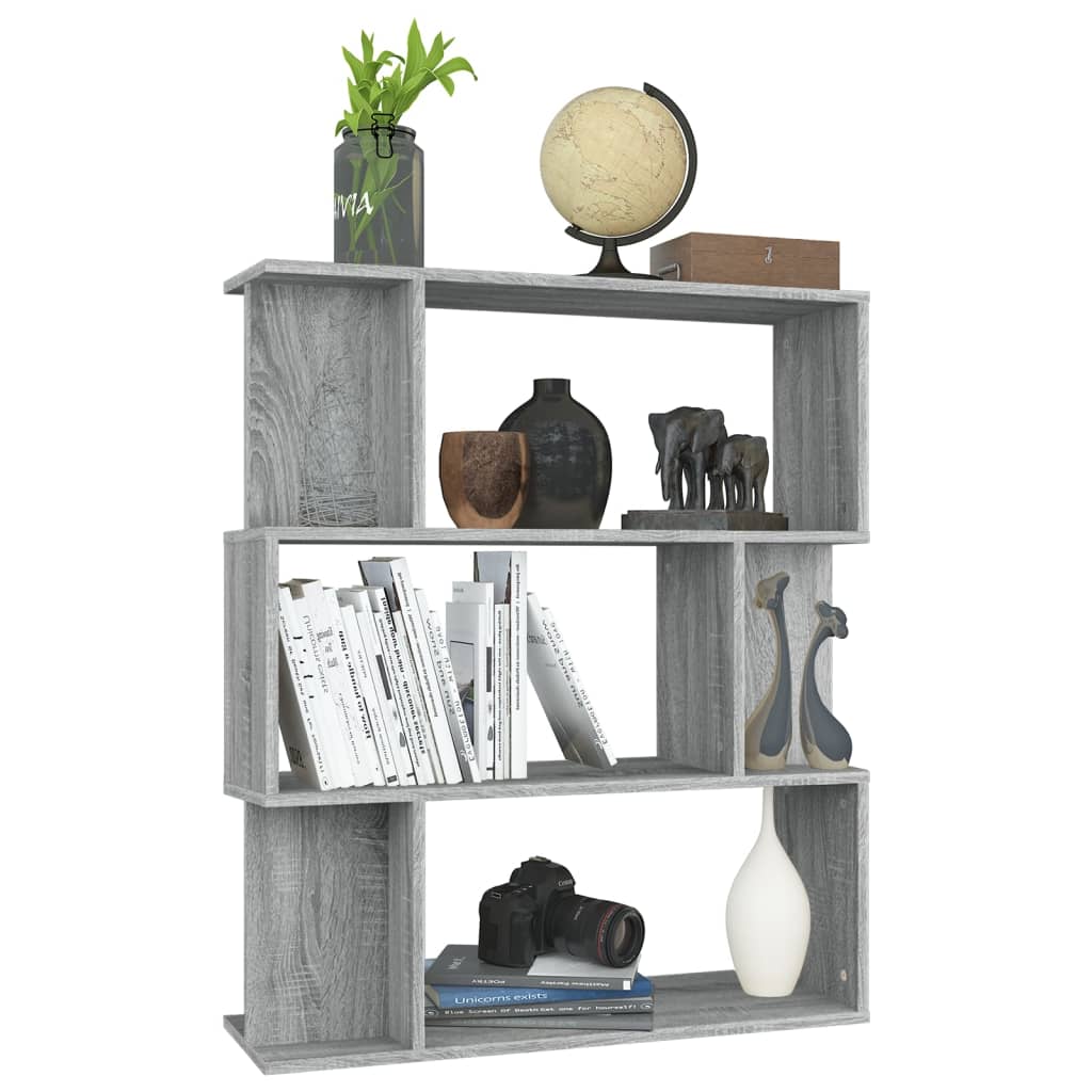 Boekenkast / Kamerscherm 80X24X96 Cm Bewerkt Hout Grijs sonoma