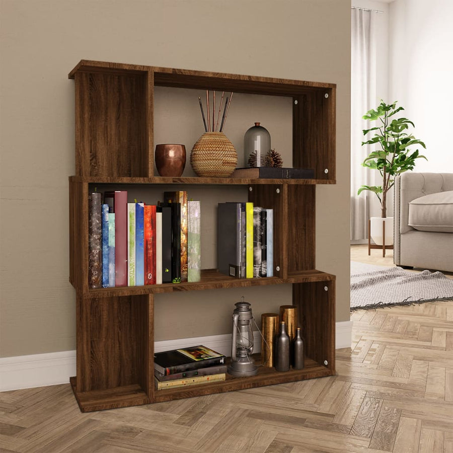 Boekenkast / Kamerscherm 80X24X96 Cm Bewerkt Hout Bruineiken bruin eikenkleur