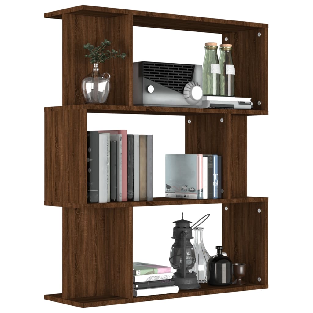 Boekenkast / Kamerscherm 80X24X96 Cm Bewerkt Hout Bruineiken bruin eikenkleur