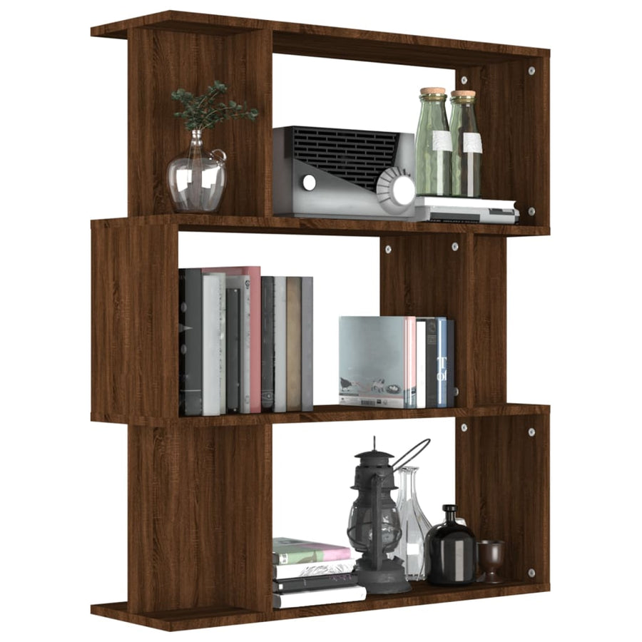 Boekenkast / Kamerscherm 80X24X96 Cm Bewerkt Hout Bruineiken bruin eikenkleur