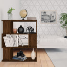 Boekenkast kamerscherm 80x24x96 cm bewerkt hout bruineiken