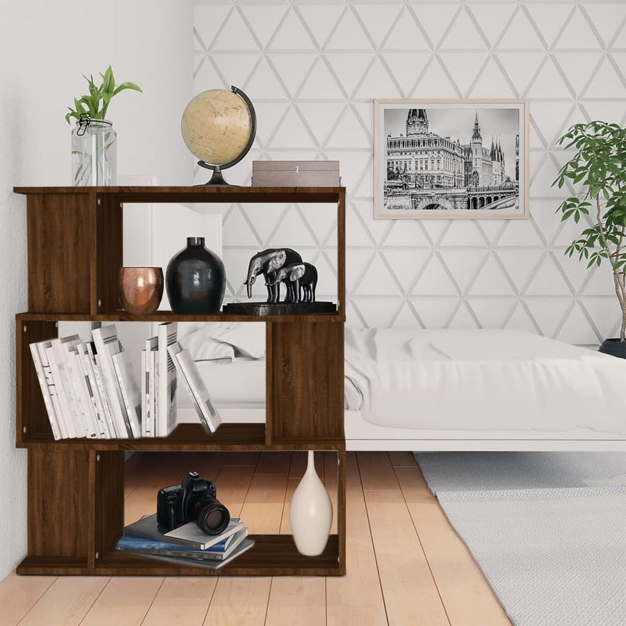 Boekenkast / Kamerscherm 80X24X96 Cm Bewerkt Hout Bruineiken bruin eikenkleur