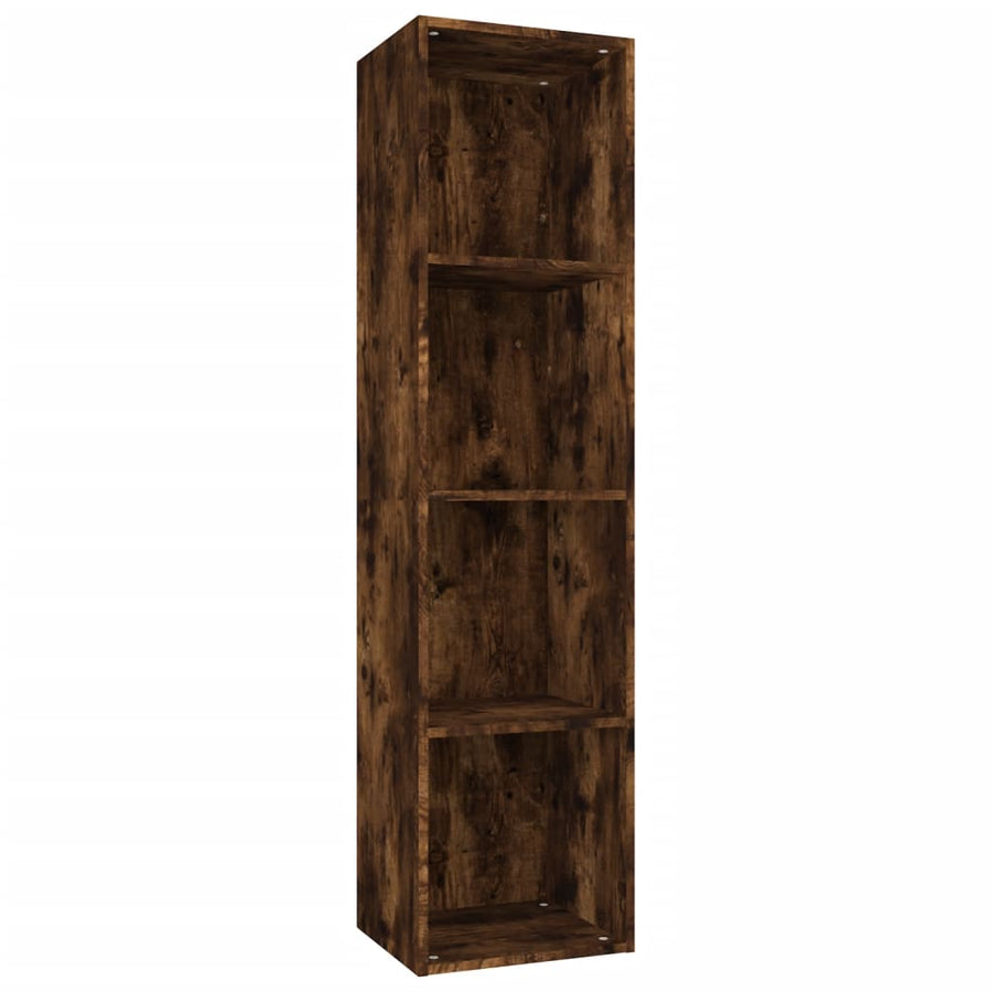 Boekenkast / Tv-Meubel Bewerkt Hout 36 x 30 x 143 cm Gerookt eiken