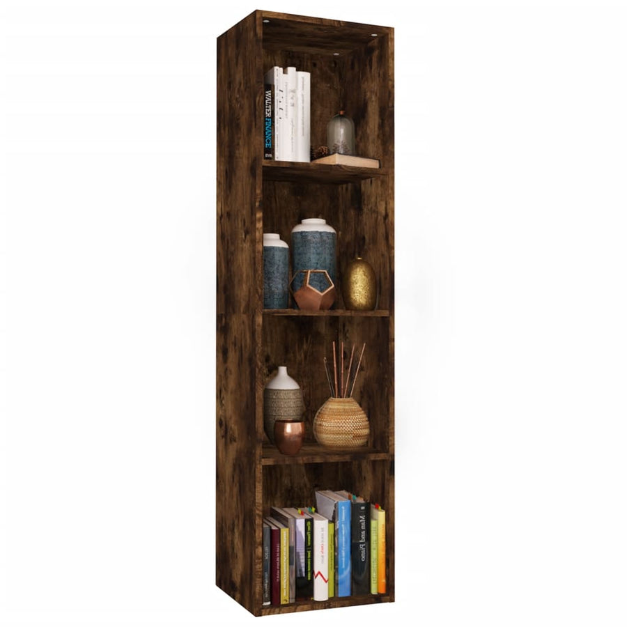 Boekenkast / Tv-Meubel Bewerkt Hout 36 x 30 x 143 cm Gerookt eiken