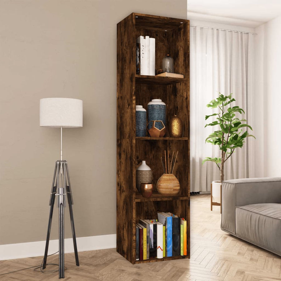Boekenkast / Tv-Meubel Bewerkt Hout 36 x 30 x 143 cm Gerookt eiken