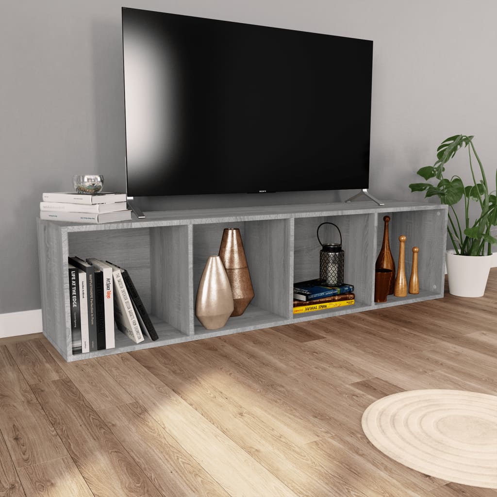 Boekenkast / Tv-Meubel Eikenkleurig 36 x 30 x 143 cm Grijs sonoma
