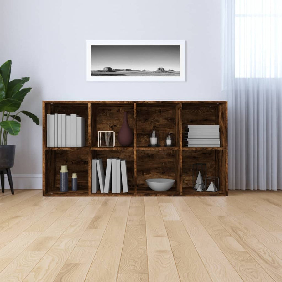 Boekenkast Bewerkt Hout Kleurig 66 x 30 x 130 cm Gerookt eiken