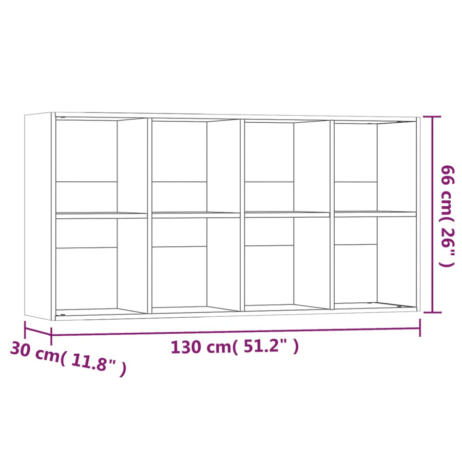 Boekenkast Bewerkt Hout Kleurig 66 x 30 x 130 cm Gerookt eiken