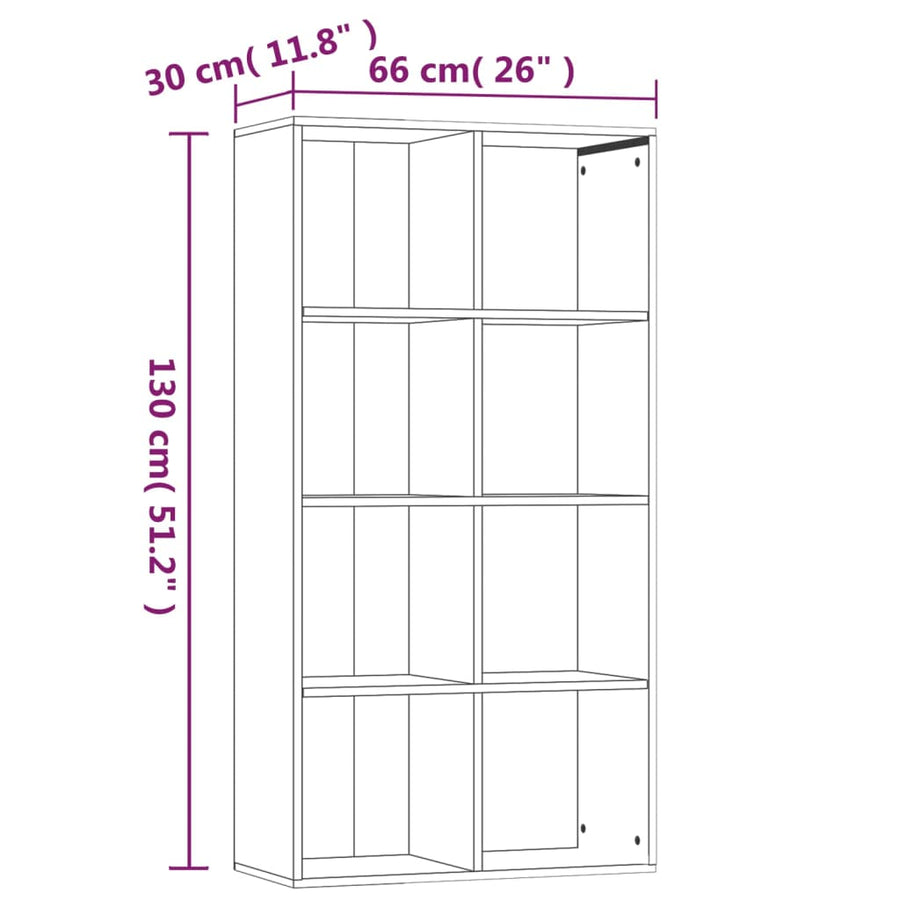 Boekenkast Bewerkt Hout Kleurig 66 x 30 x 130 cm Gerookt eiken