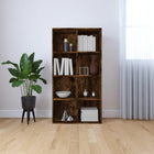 Boekenkast 66x30x130 cm bewerkt hout gerookt eiken
