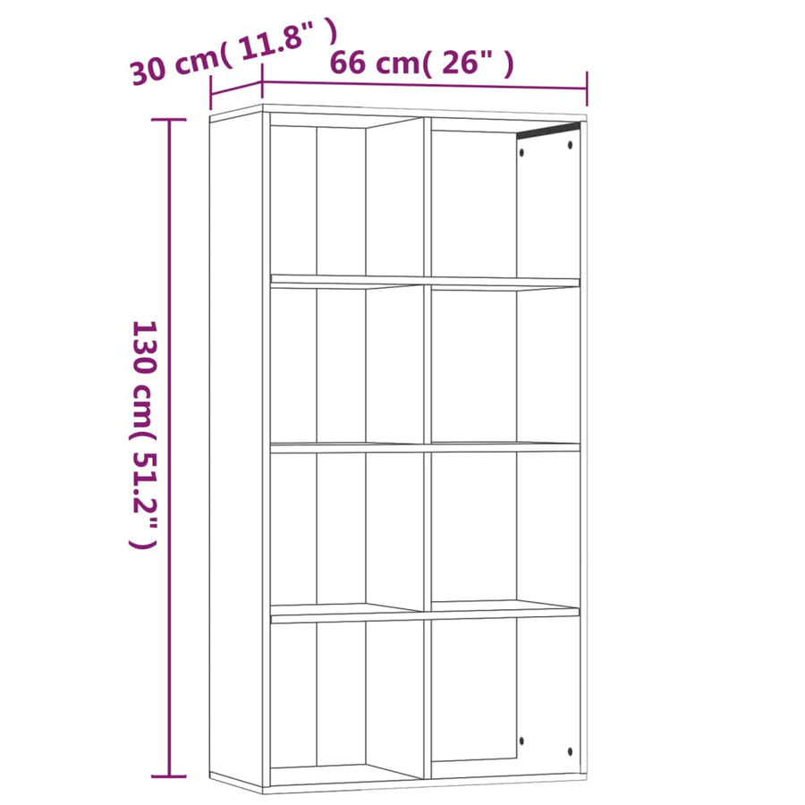 Boekenkast Bewerkt Hout Sonoma Grijs 66 x 30 x 130 cm Grijs sonoma