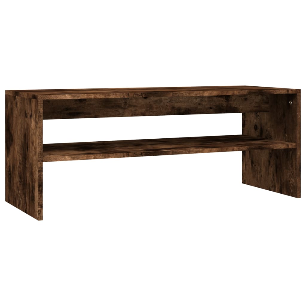 Salontafel 100x40x40 cm bewerkt hout gerookt eikenkleurig Gerookt eiken