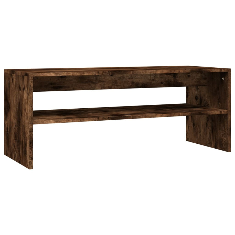 Salontafel 100x40x40 cm bewerkt hout gerookt eikenkleurig Gerookt eiken