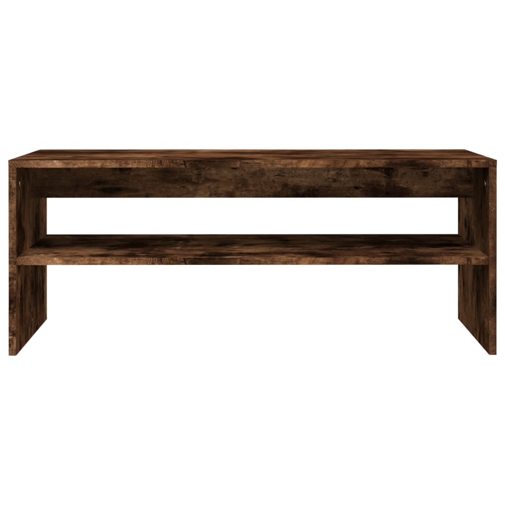 Salontafel 100x40x40 cm bewerkt hout gerookt eikenkleurig Gerookt eiken