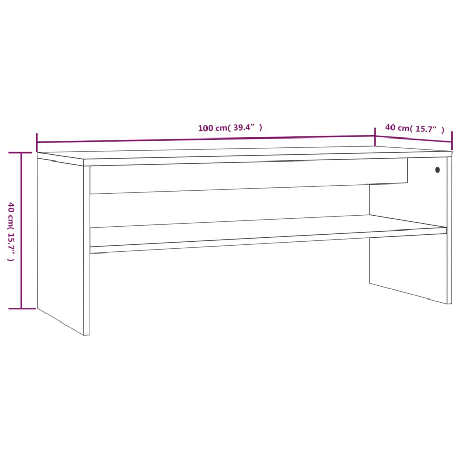Salontafel 100x40x40 cm bewerkt hout gerookt eikenkleurig Gerookt eiken