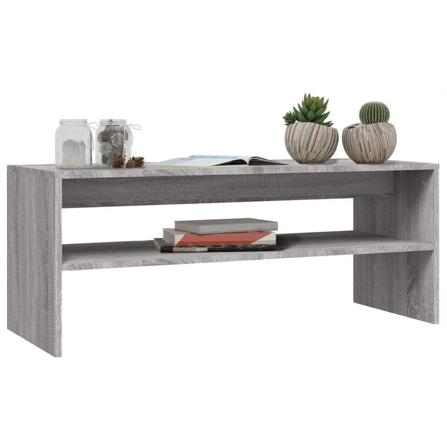 Salontafel 100x40x40 cm bewerkt hout grijs sonoma eikenkleurig Grijs sonoma