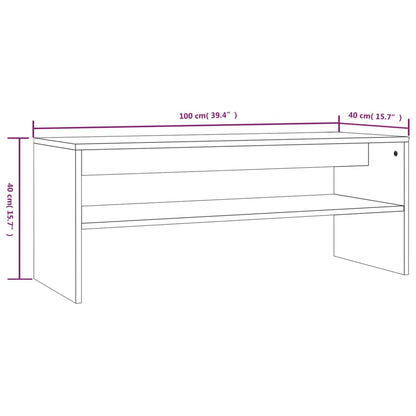 Salontafel 100x40x40 cm bewerkt hout grijs sonoma eikenkleurig Grijs sonoma