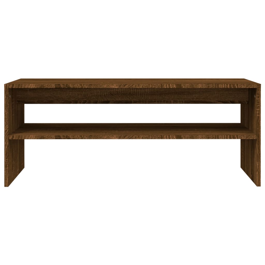 Salontafel 100X40X40 Cm Bewerkt Hout bruin eikenkleur