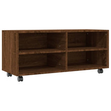 Tv-meubel met wieltjes 90x35x35 cm bewerkt hout bruin eikenkleur Bruineiken