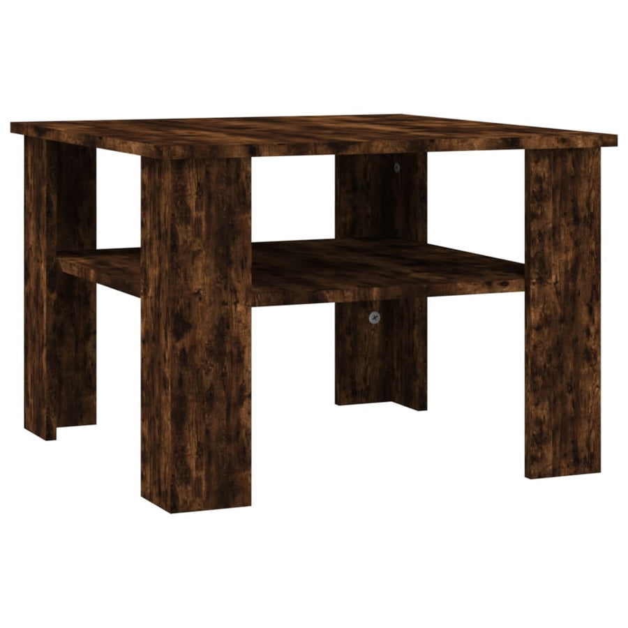 Salontafel 60x60x42 cm bewerkt hout gerookt eikenkleurig Gerookt eiken