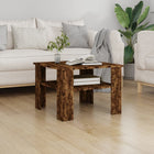 Coffee table 60x60x42 cm treated wood smoked oak finish