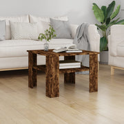 Salontafel 60x60x42 cm bewerkt hout gerookt eiken
