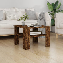 Salontafel 60x60x42 cm bewerkt hout gerookt eikenkleurig Gerookt eiken