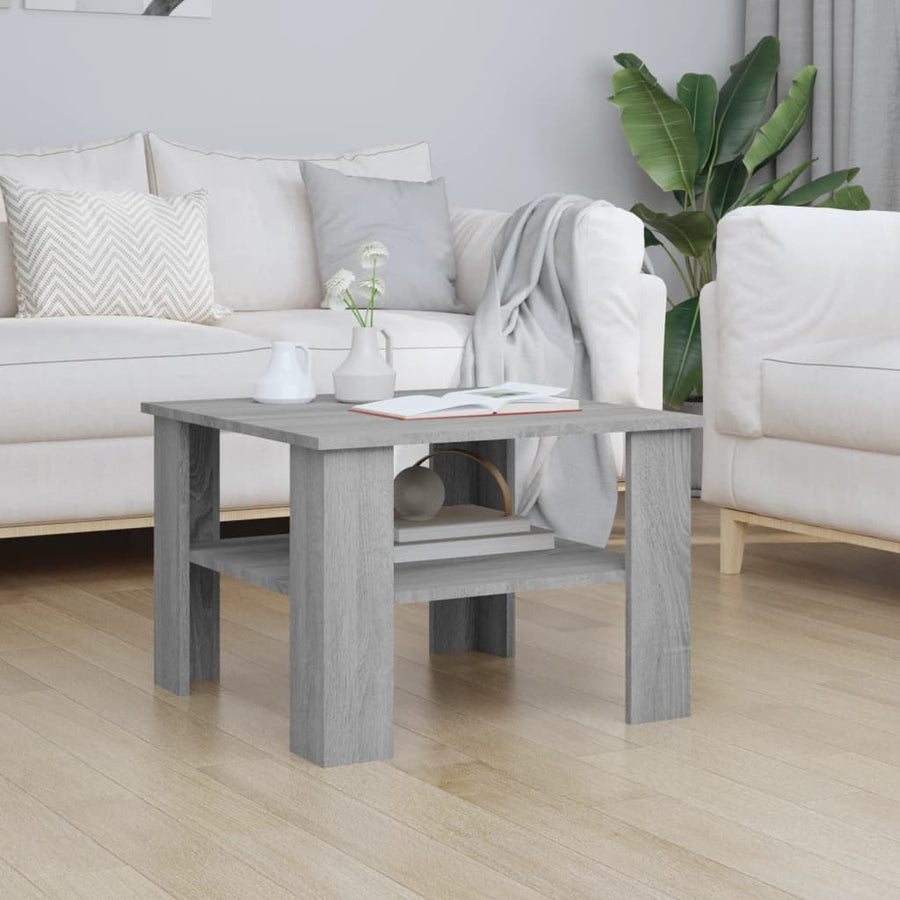 Salontafel 60X60X42 Cm Bewerkt Hout Wit