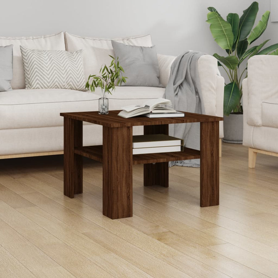 Salontafel 60X60X42 Cm Bewerkt Hout Wit