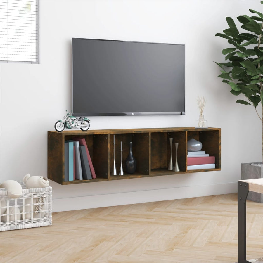 Boekenkast/Tv-Meubel 43X30X36 Cm Bewerkt Hout Gerookt eiken