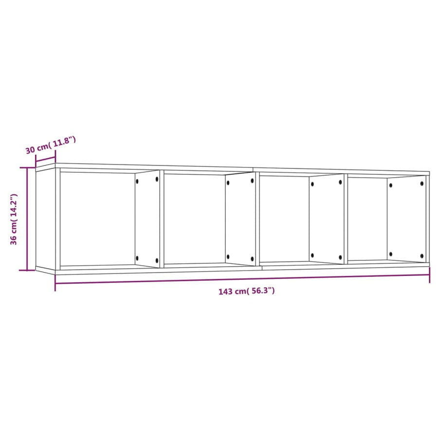 Boekenkast/Tv-Meubel 43X30X36 Cm Bewerkt Hout Gerookt eiken